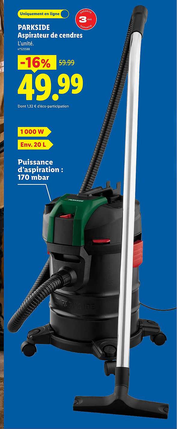 PARKSIDE Aspirateur de cendres