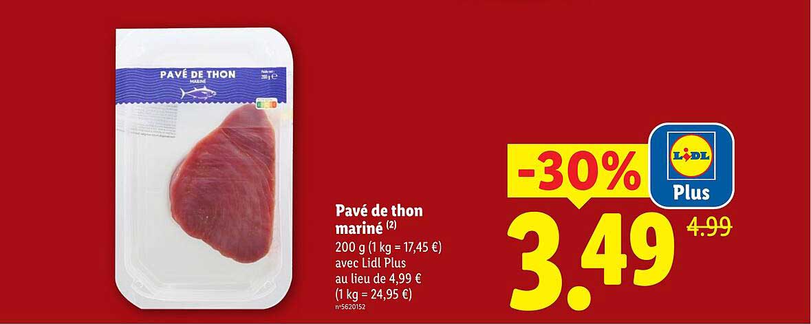 Pavé de thon mariné