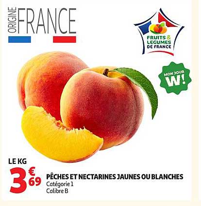 PÊCHES ET NECTARINES JAUNES OU BLANCHES