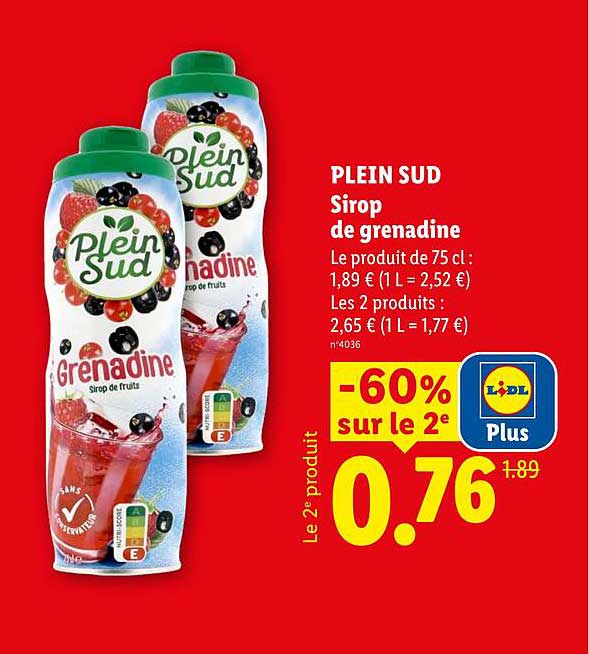 PLEIN SUD Sirop de grenadine