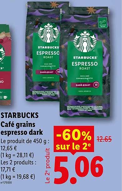 STARBUCKS Café grains espresso dark