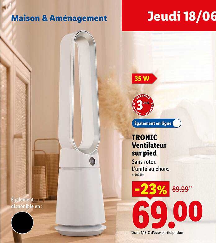 TRONIC Ventilateur sur pied