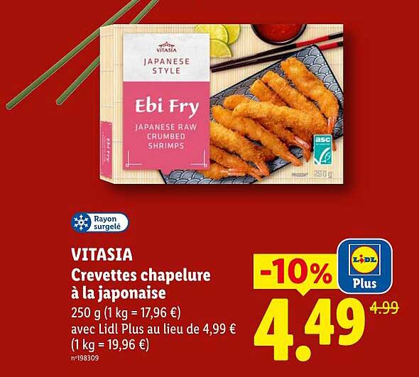 VITASIA Crevettes chapelure à la japonaise
