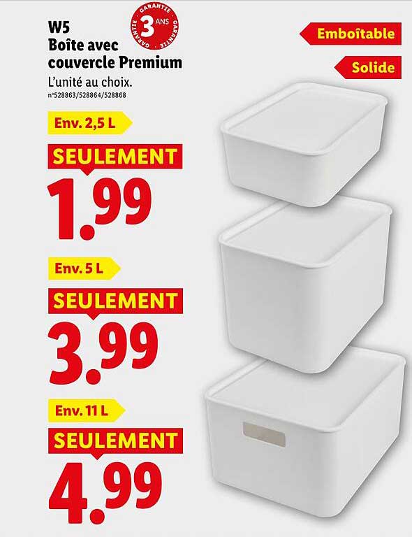 W5 Boîte avec couvercle Premium