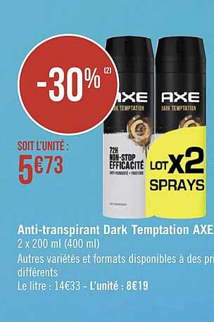 anti-transpirant dark temptation axe