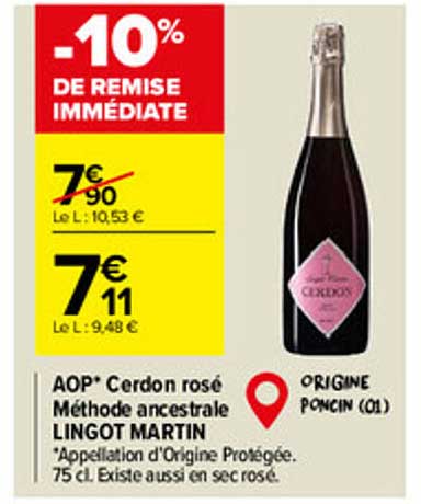 aop cerdon rosé méthode ancestrale lingot martin