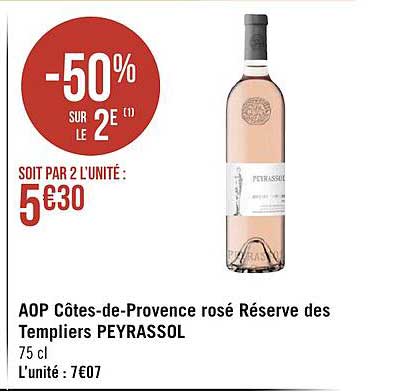 aop côtes-de-provence rosé réserve des templiers peyrassol