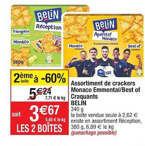 Assortiment De Crackers Monaco Emmental Best Of Craquants Belin 2ème Boîte à -60%