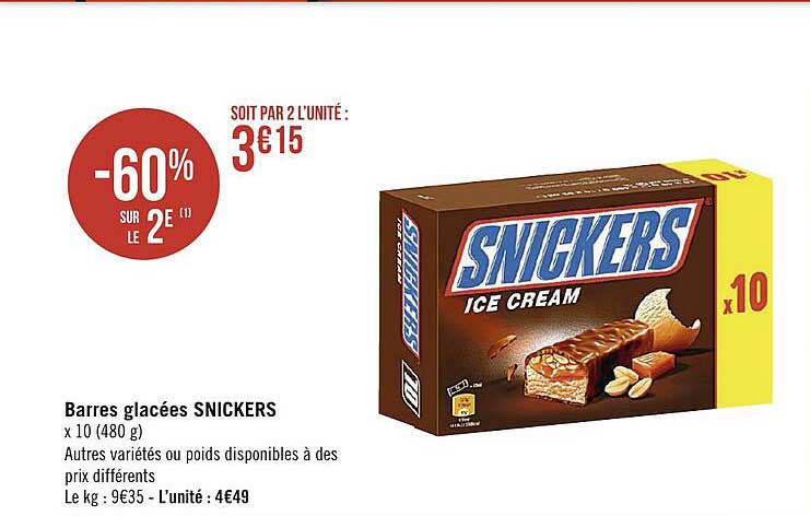 Barres Glacées Snickers