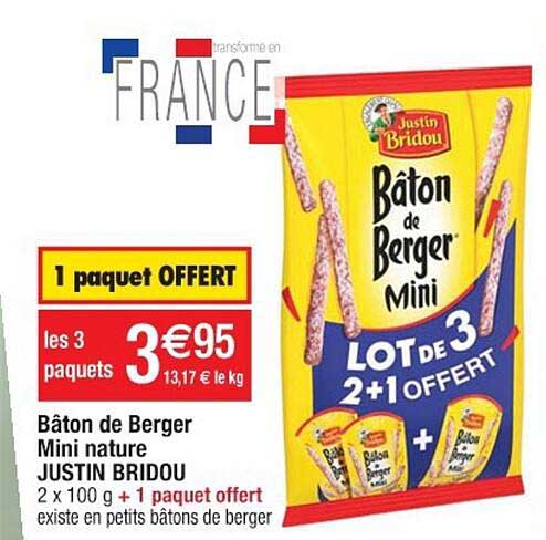 bâton de berger mini nature justin bridou