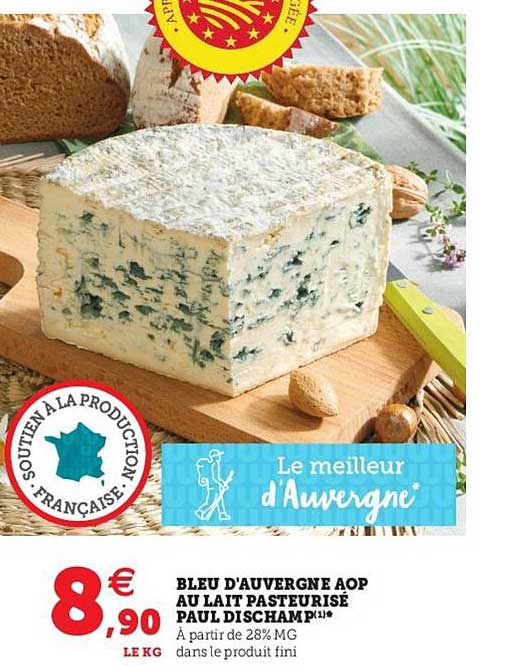 bleu d'auvergne aop au lait pasteurisé paul dischamp