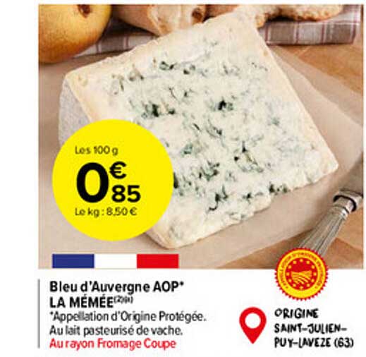bleu d'auvergne aop la mémée