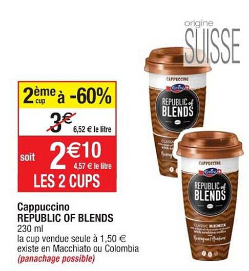 cappuccino republic of blends 2ème cup à -60%
