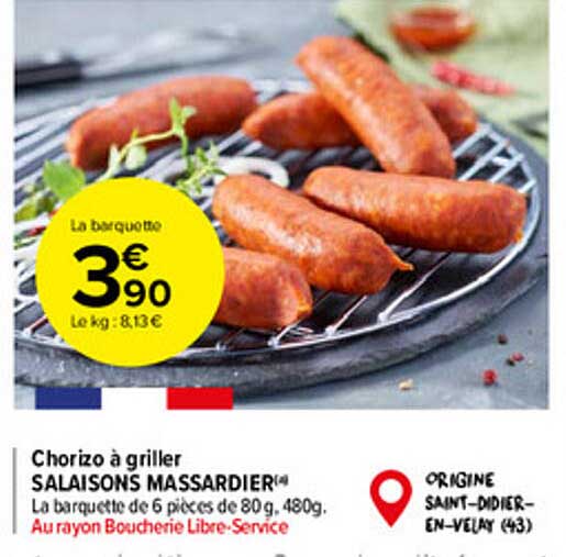 Chorizo à Griller Salaisons Massardier
