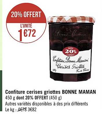 confiture cerises griottes bonne maman