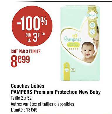 couches bébés pampers premium protection new baby