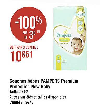 couches bébés pampers premium protection new baby