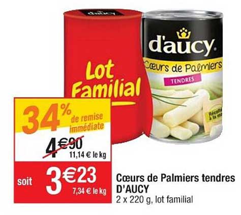Cœurs De Palmiers Tendres D'aucy 34% De Remise Immédiate