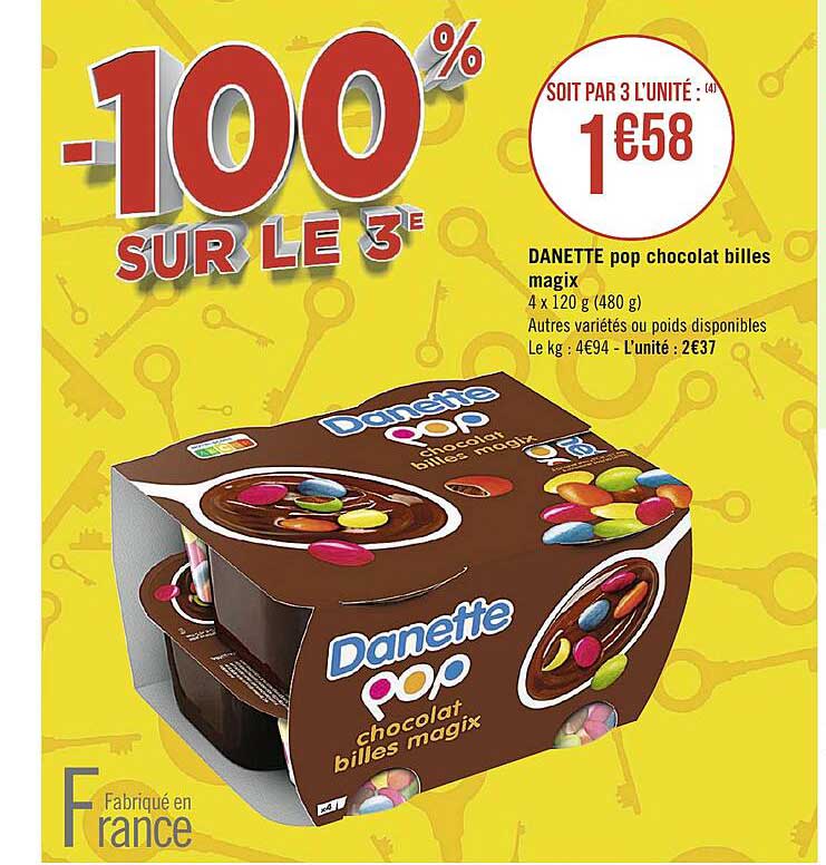 danette pop chocolat billes magix