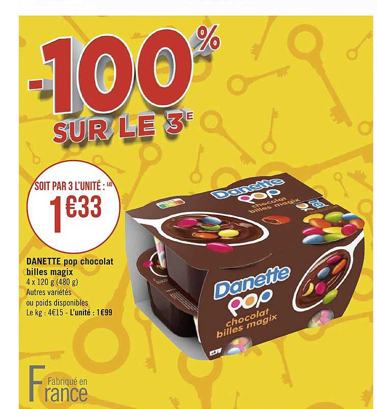 danette pop chocolat billes magix
