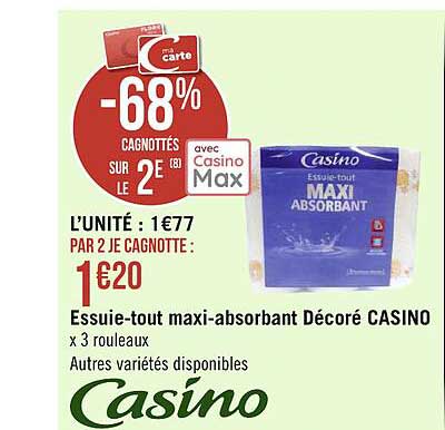 essuie-tout maxi-absorbant décoré casino