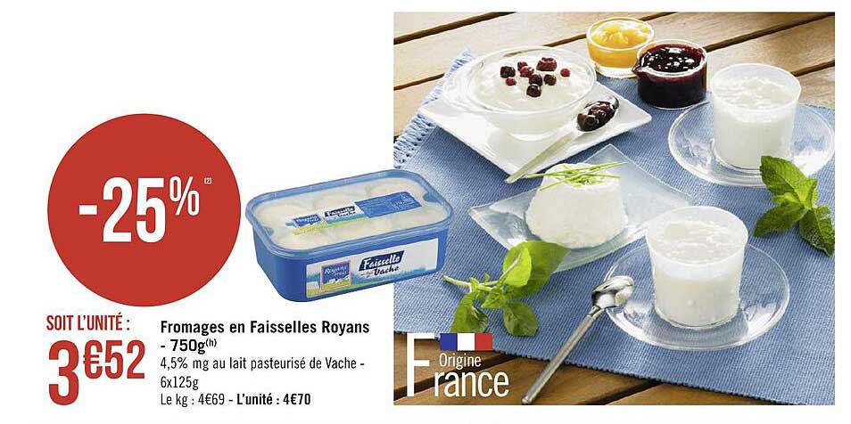 fromages en faisselles royans - 750g