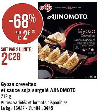 Gyoza Crevettes Et Sauce Soja Surgelé Ajinomoto