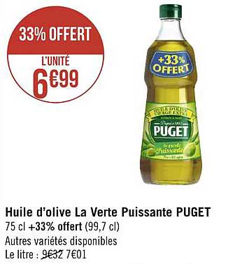 Huile D'olive La Verte Puissante Puget