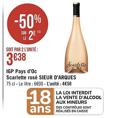 igp pays d'oc scarlette rosé sieur d'arques