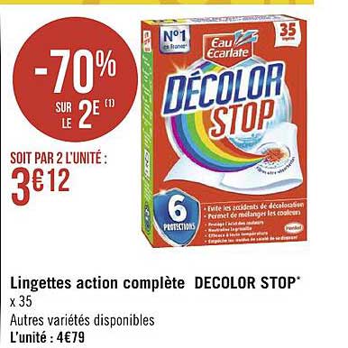 lingettes action complète décolor stop