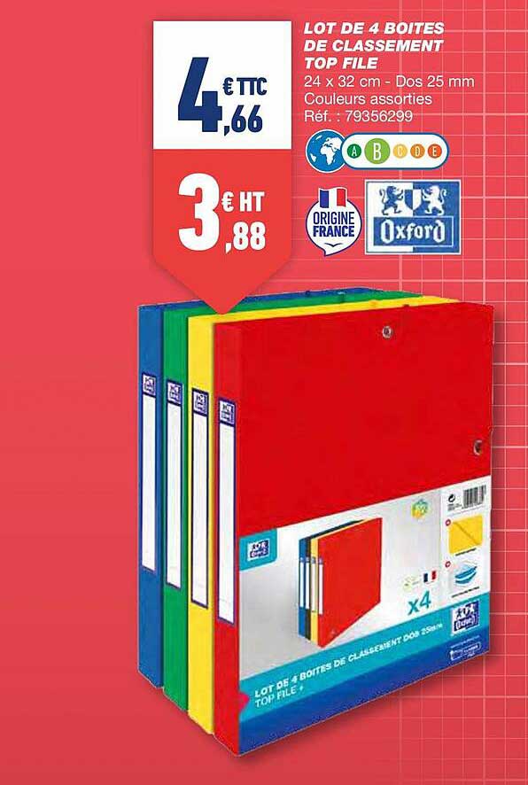 lot de 4 boites de classement top file