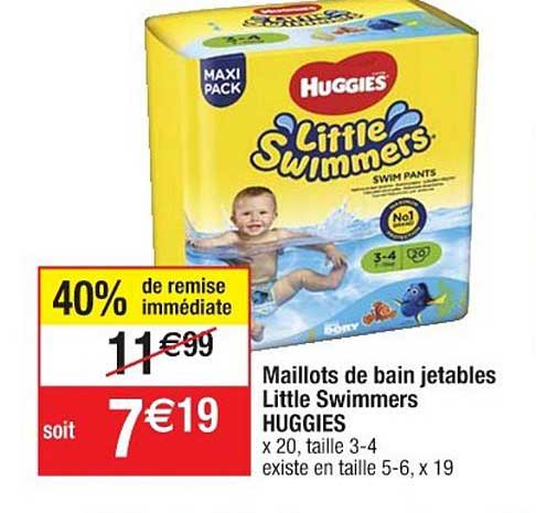 maillots de bain jetables little swimmers huggies 40% de remise immédiate