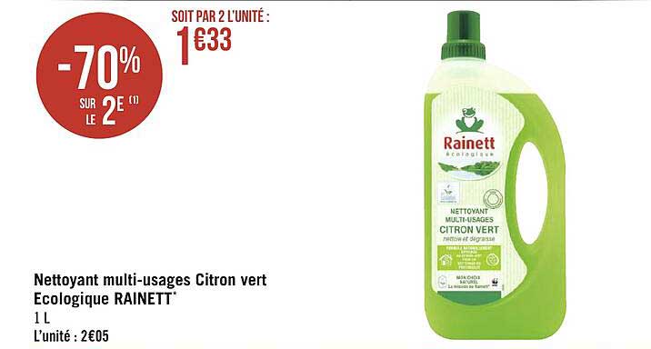 nettoyant multi-usages citron vert écologique rainett
