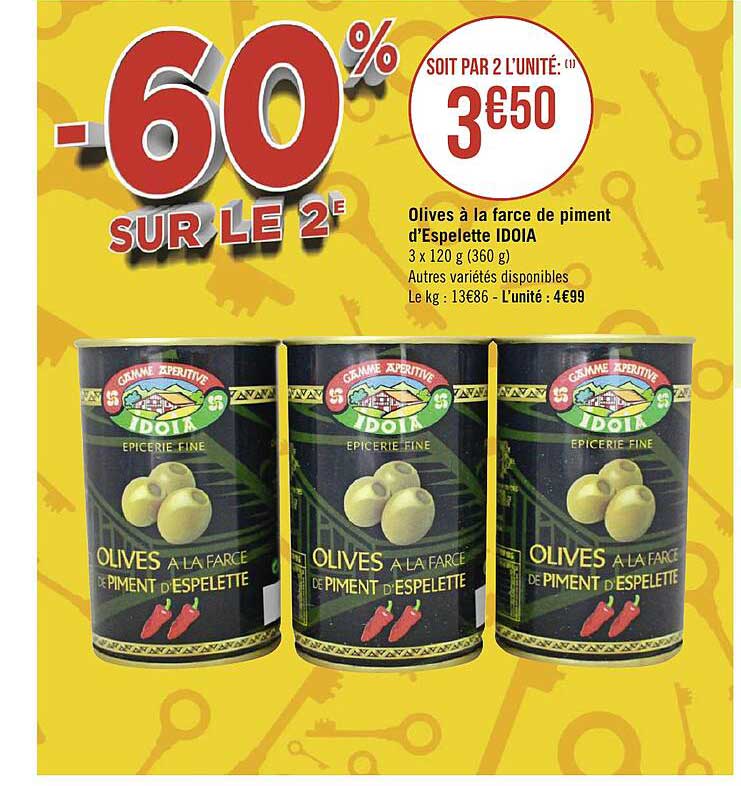 olives à la farce de piment d'espelette idoia