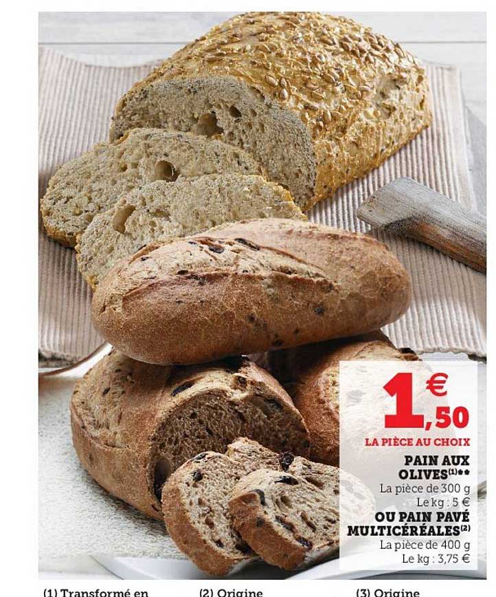 Pain Aux Olives Ou Pain Pavé Multicéréales