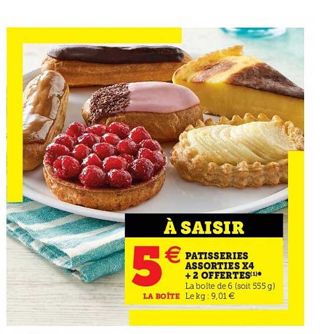 Pâtisserie Assorties X4 +2 Offertes