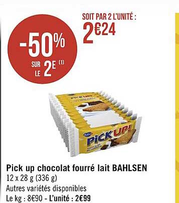 pick up chocolat fourré lait bahlsen