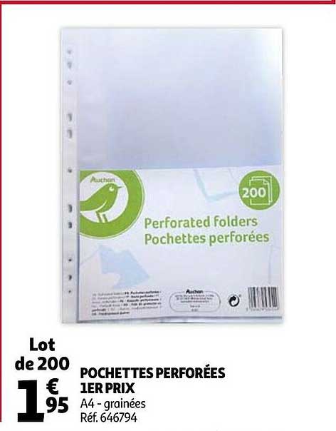 pochettes perforées 1er prix