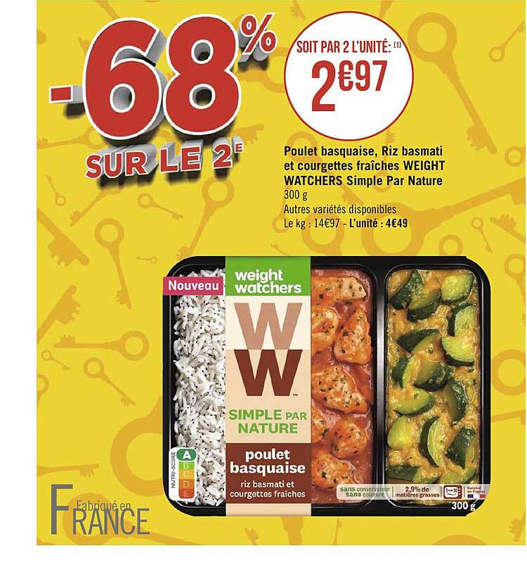 poulet basquaise, riz basmati et courgettes fraîches weight watchers simple par nature