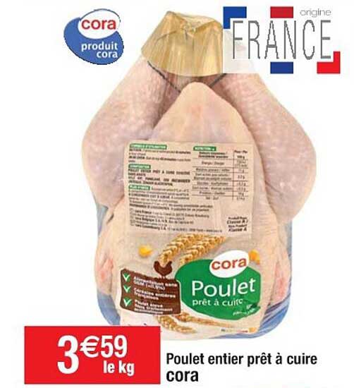 Poulet Entier Prêt à Cuire Cora