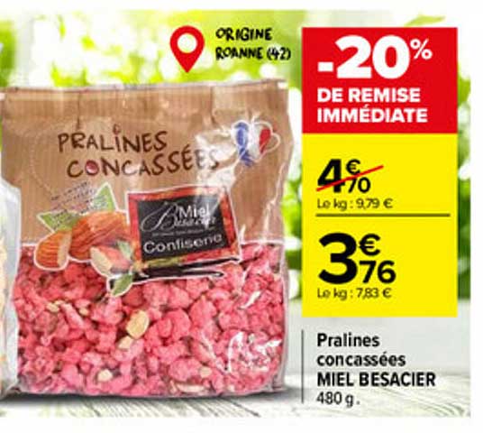 pralines concassées miel besacier