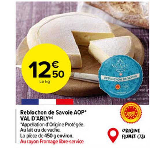 reblochon de savoie aop val d'arly