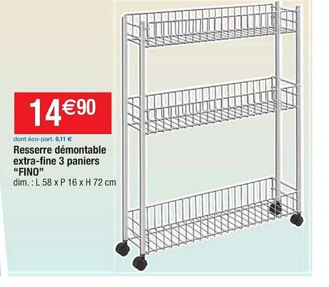 Resserre Démontable Extra-fine 3 Paniers "fino"