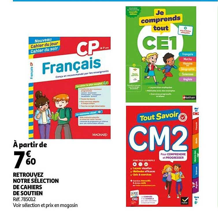 retrouvez notre sélection de cahiers de soutien