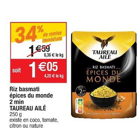 riz basmati épices du monde 2 min taureau ailé 34% de remise immédiate