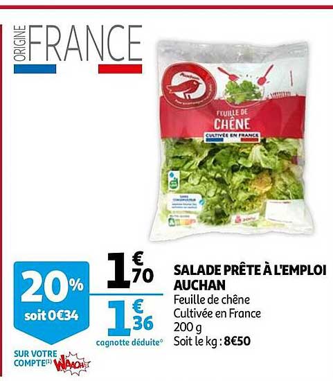 salade prête à l'emploi auchan