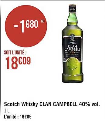 scotch whisky clan campbell 40% vol.