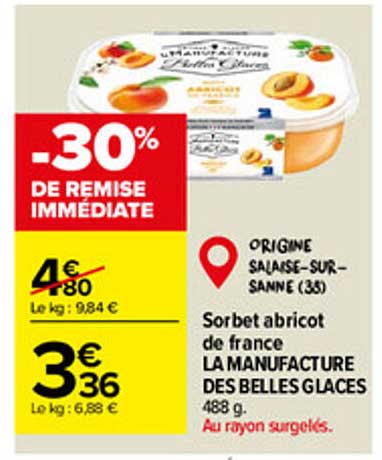 sorbet abricot de france la manufacture des belles glaces