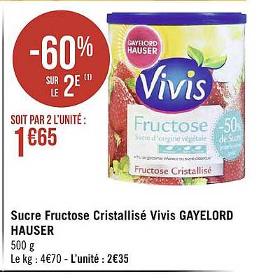 sucre fructose cristallisé vivis gayelord hauser