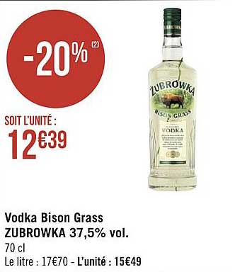 vodka bison grass zubrowka 37,5% vol.